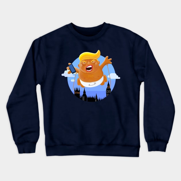 Trump Big Graphic Inflatable Baby Blimp Balloon Crewneck Sweatshirt by brodyquixote